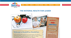 Desktop Screenshot of healthwisehealthfairs.com